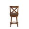 Merrick Lane Sora 24" Classic Wooden Crossback Swivel Counter Height Pub Stool with Upholstered Padded Seat and Integrated Footrest